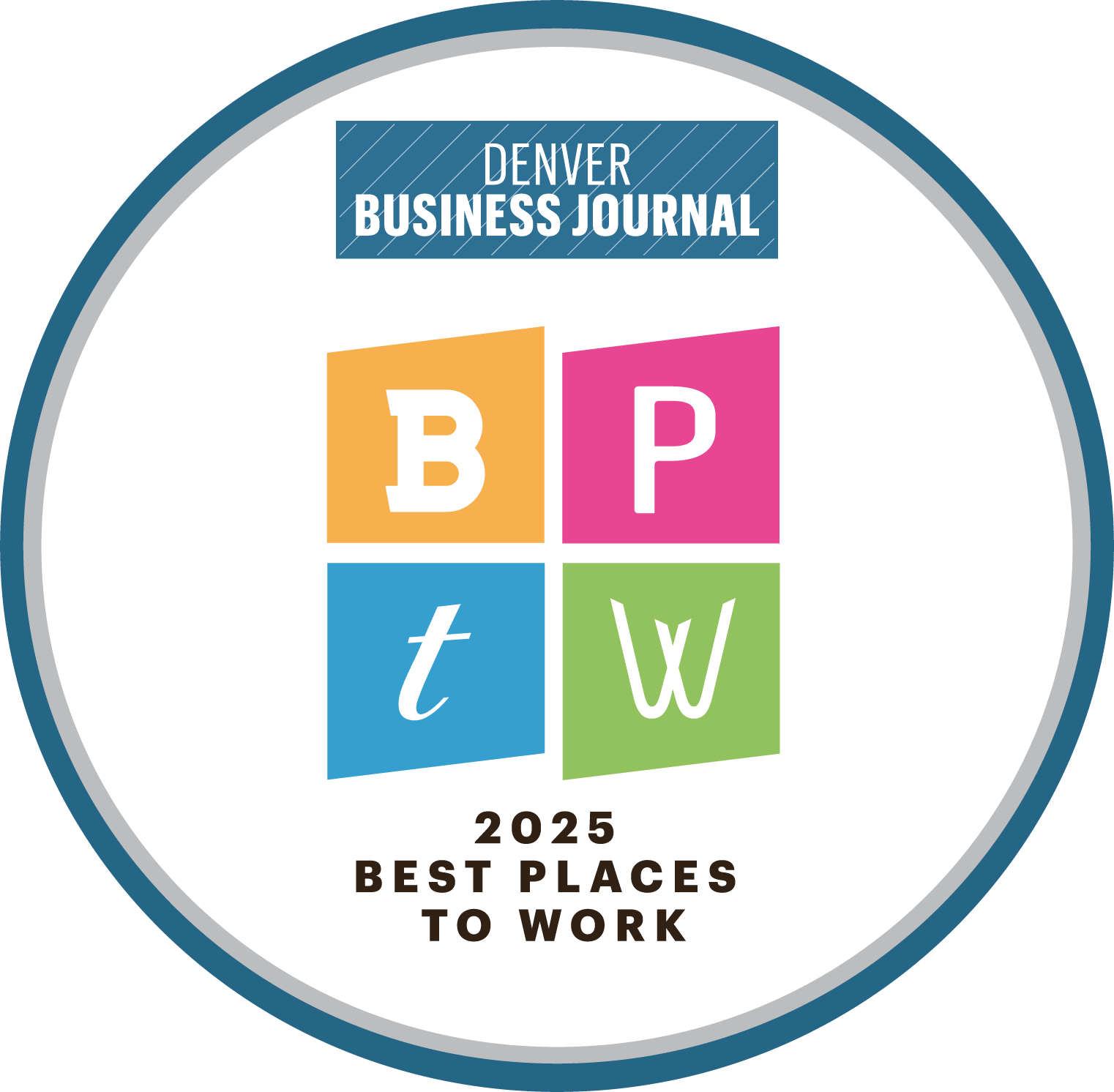 Denver Business Journal 2025 Best Places to Work badge awarded to eCreek IT Solutions, a top IT company in Colorado.