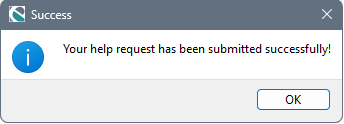 Submission success message