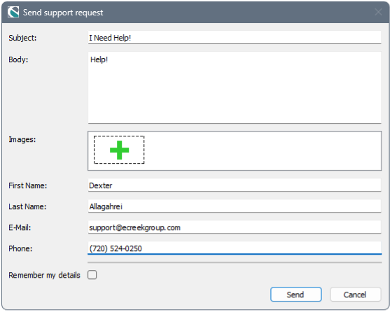 Support request form