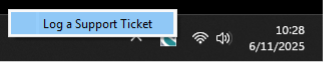 Log a Support Ticket button