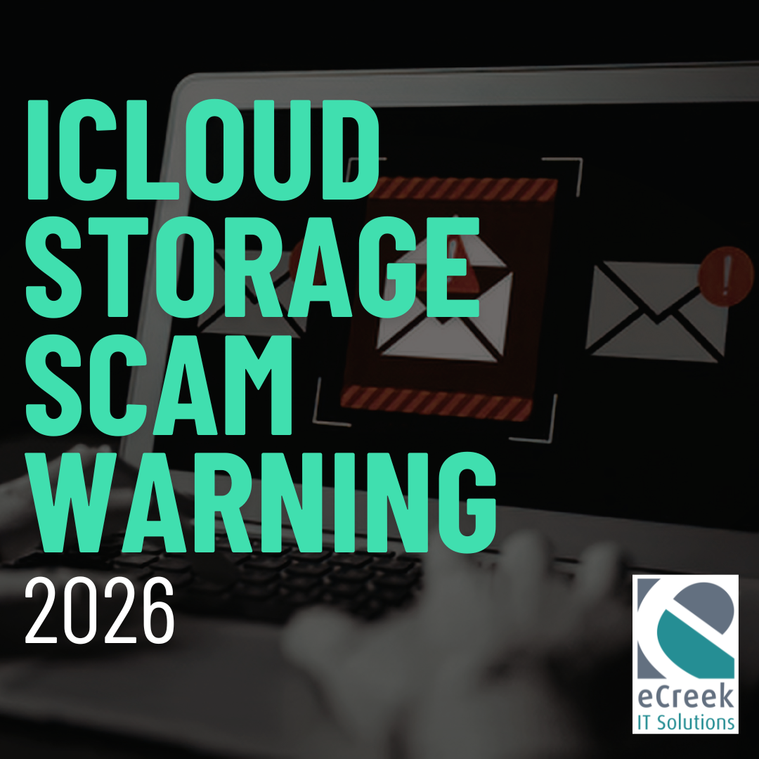 iCloud storage scam 2026 phishing email example targeting Apple ID users in Denver Colorado